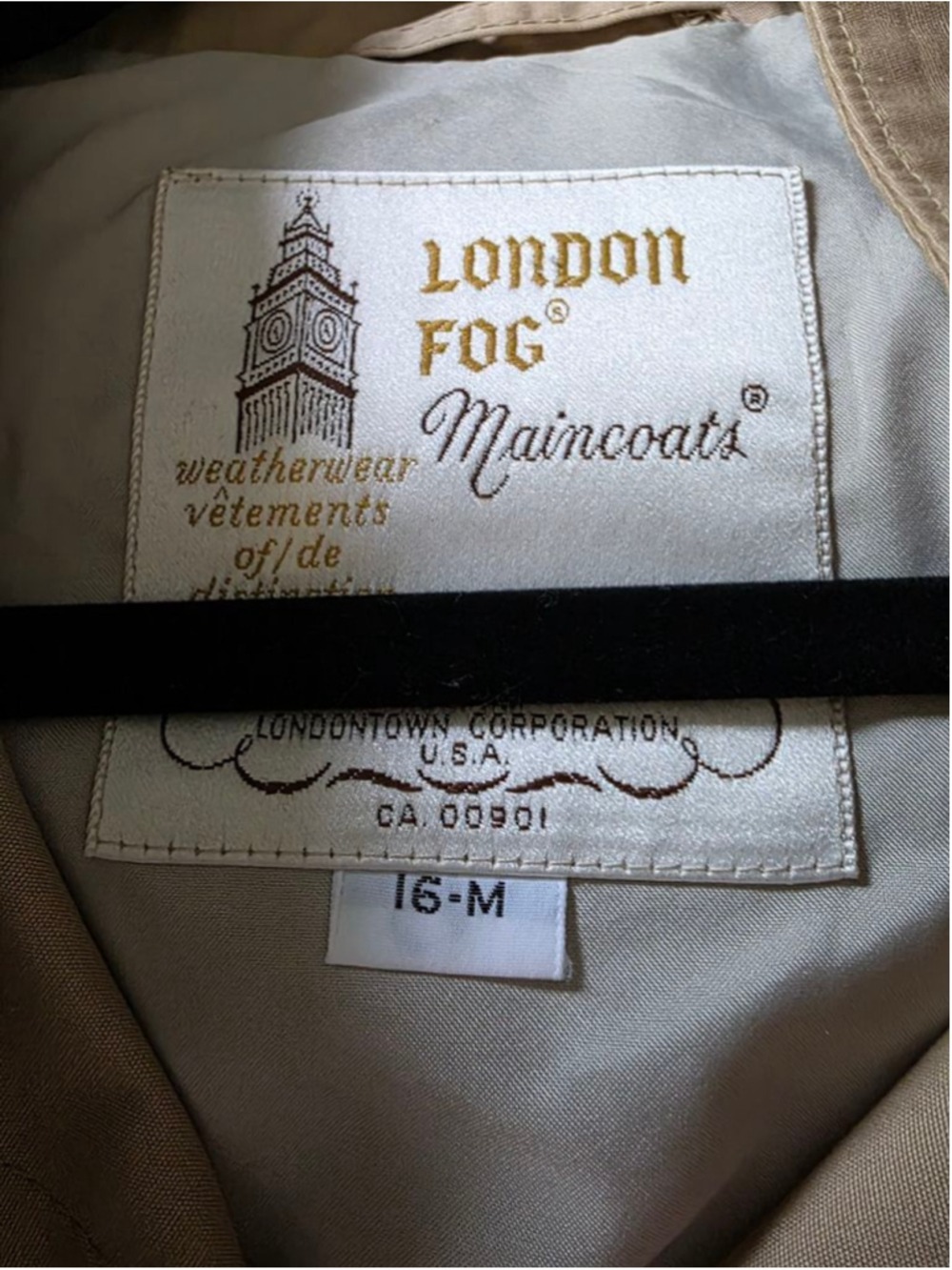 London Fog Beige Trench Coat Size 16 - Picture 7 of 7